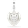 Talisman Idyllia cu tăieturi mixte, acoperire de culoarea perlei, inimă, alb, placat cu rodiu Talisman Idyllia cu tăieturi mixte, acoperire de culoarea perlei, inimă, alb, placat cu rodiu