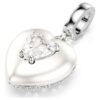 Talisman Idyllia cu tăieturi mixte, acoperire de culoarea perlei, inimă, alb, placat cu rodiu Talisman Idyllia cu tăieturi mixte, acoperire de culoarea perlei, inimă, alb, placat cu rodiu
