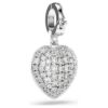 Talisman Idyllia cu tăieturi mixte, acoperire de culoarea perlei, inimă, alb, placat cu rodiu Talisman Idyllia cu tăieturi mixte, acoperire de culoarea perlei, inimă, alb, placat cu rodiu