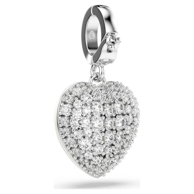 Talisman Idyllia cu tăieturi mixte, acoperire de culoarea perlei, inimă, alb, placat cu rodiu Talisman Idyllia cu tăieturi mixte, acoperire de culoarea perlei, inimă, alb, placat cu rodiu