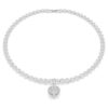 Talisman Idyllia cu tăieturi mixte, acoperire de culoarea perlei, inimă, alb, placat cu rodiu Talisman Idyllia cu tăieturi mixte, acoperire de culoarea perlei, inimă, alb, placat cu rodiu