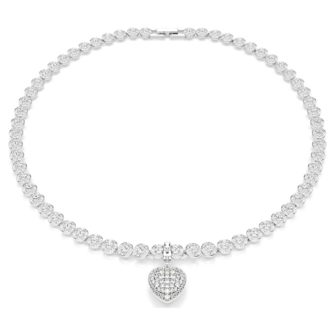 Talisman Idyllia cu tăieturi mixte, acoperire de culoarea perlei, inimă, alb, placat cu rodiu Talisman Idyllia cu tăieturi mixte, acoperire de culoarea perlei, inimă, alb, placat cu rodiu