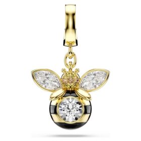 Talisman Idyllia cu tăieturi mixte, albină, multicolor, placat cu ton auriu