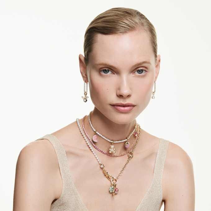 Talisman Idyllia cu tăieturi mixte, căpșună, roșu, placat cu aur Talisman Idyllia cu tăieturi mixte, căpșună, roșu, placat cu aur