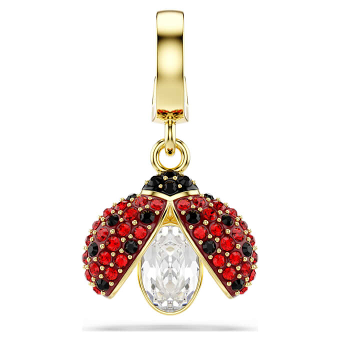 Talisman Idyllia cu tăieturi mixte, buburuză, roșu, placat cu aur Talisman Idyllia cu tăieturi mixte, buburuză, roșu, placat cu aur