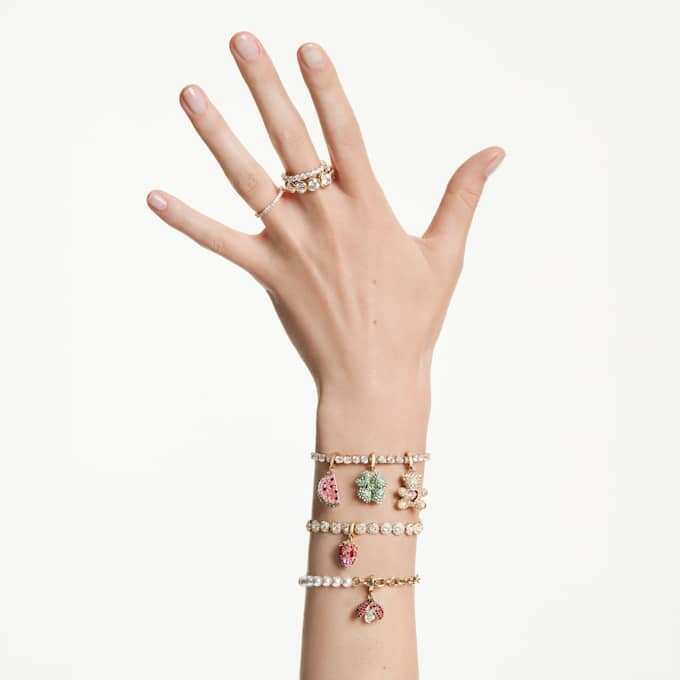 Talisman Idyllia cu tăieturi mixte, căpșună, roșu, placat cu aur Talisman Idyllia cu tăieturi mixte, căpșună, roșu, placat cu aur