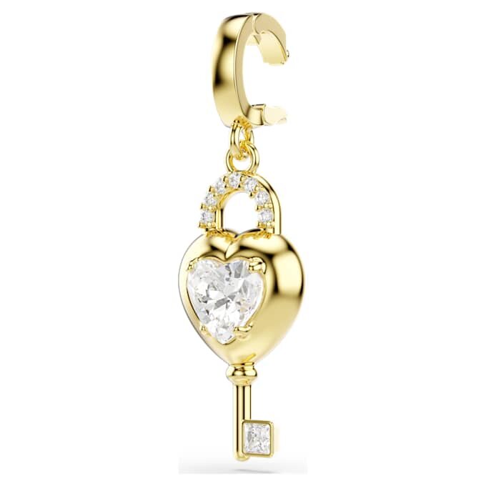 Talisman Idyllia cu tăieturi mixte, inimă cu cheie, alb, placat cu aur Talisman Idyllia cu tăieturi mixte, inimă cu cheie, alb, placat cu aur