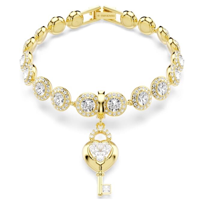 Talisman Idyllia cu tăieturi mixte, inimă cu cheie, alb, placat cu aur Talisman Idyllia cu tăieturi mixte, inimă cu cheie, alb, placat cu aur