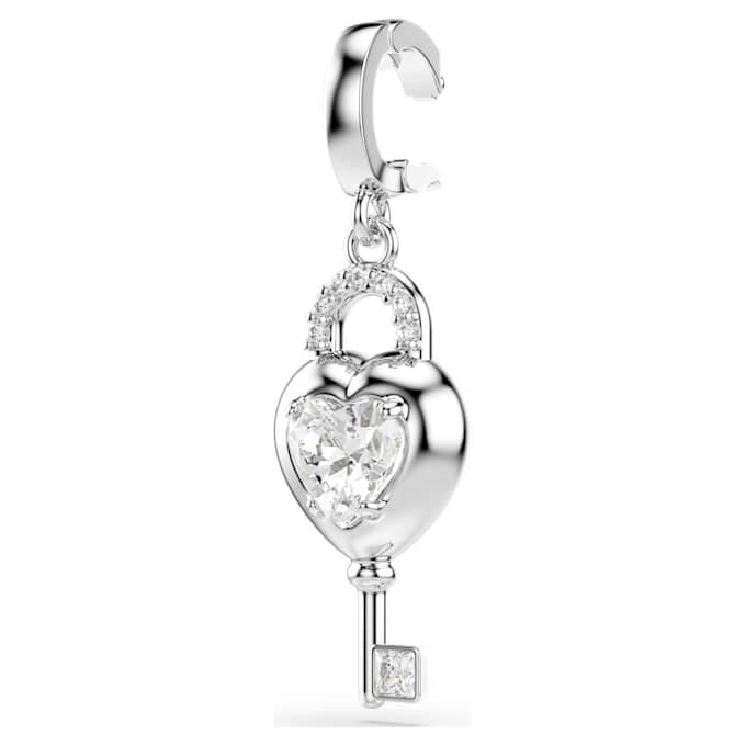 Talisman Idyllia cu tăieturi mixte, inimă cu cheie, alb, placat cu rodiu Talisman Idyllia cu tăieturi mixte, inimă cu cheie, alb, placat cu rodiu