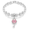 Talisman Idyllia cu tăieturi mixte, inimă cu cheie, alb, placat cu rodiu Talisman Idyllia cu tăieturi mixte, inimă cu cheie, alb, placat cu rodiu