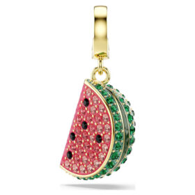 Talisman Idyllia cu tăieturi mixte, pepene verde, multicolor, placat cu aur