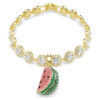 Talisman Idyllia cu tăieturi mixte, pepene verde, multicolor, placat cu aur Talisman Idyllia cu tăieturi mixte, pepene verde, multicolor, placat cu aur