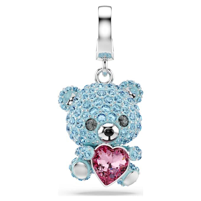 Talisman Idyllia cu tăieturi mixte, ursuleț, albastru, placat cu rodiu Talisman Idyllia cu tăieturi mixte, ursuleț, albastru, placat cu rodiu