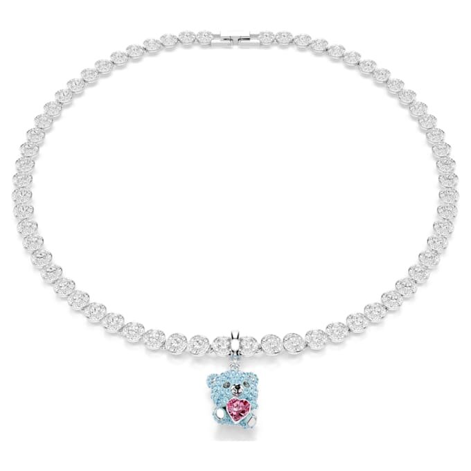 Talisman Idyllia cu tăieturi mixte, ursuleț, albastru, placat cu rodiu Talisman Idyllia cu tăieturi mixte, ursuleț, albastru, placat cu rodiu