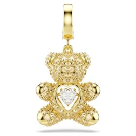 Talisman Idyllia cu tăieturi mixte, ursuleț, nuanță aurie, placat cu aur