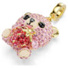 Talisman Idyllia cu tăieturi mixte, ursuleț, roz, placat cu aur Talisman Idyllia cu tăieturi mixte, ursuleț, roz, placat cu aur