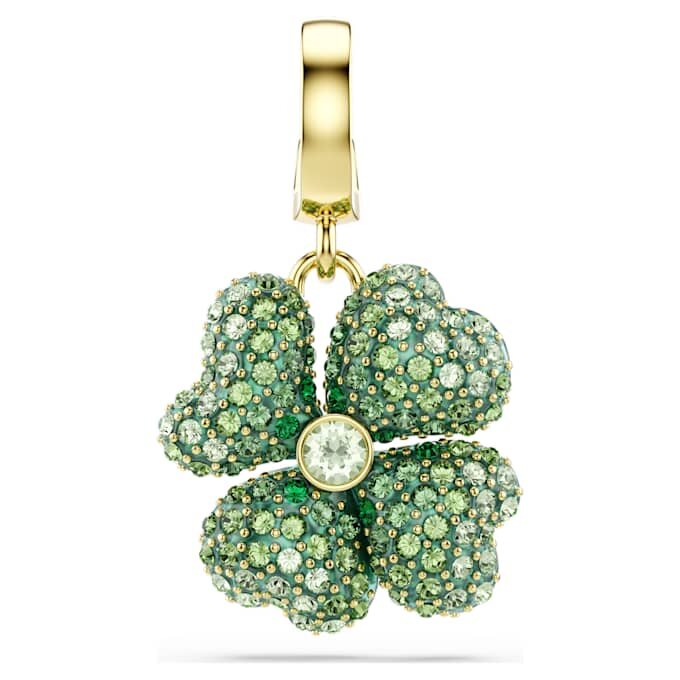 Talisman Idyllia în formă de trifoi, verde, placat cu aur Talisman Idyllia în formă de trifoi, verde, placat cu aur