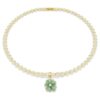 Talisman Idyllia în formă de trifoi, verde, placat cu aur Talisman Idyllia în formă de trifoi, verde, placat cu aur