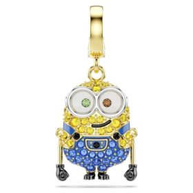 Talisman Minions Bob cu pavé, multicolor, placat cu aur