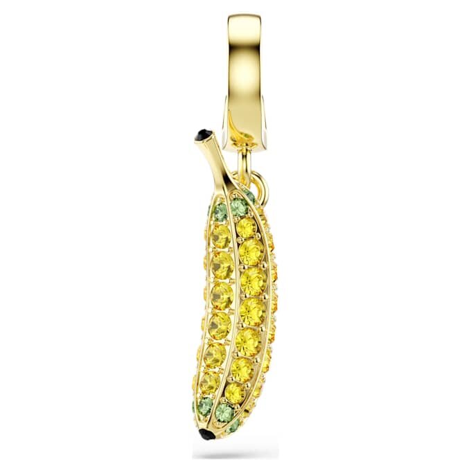 Talisman Minions în formă de banană cu pavé, galben, placat cu aur Talisman Minions în formă de banană cu pavé, galben, placat cu aur