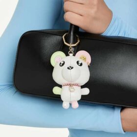 Talisman pentru geantă Teddy Bear, multicolor, placat cu aur