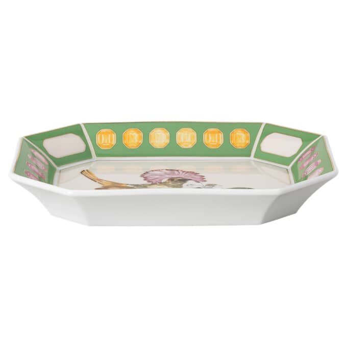 Tavă Idyllia din porțelan, cu motiv imprimat cu cristale, muscar, mare, multicoloră Tavă Idyllia din porțelan, cu motiv imprimat cu cristale, muscar, mare, multicoloră