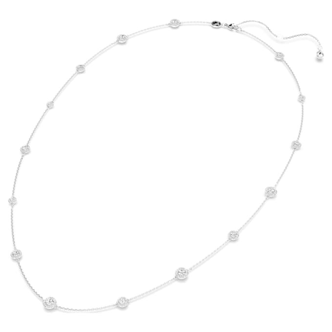 Un colier Angelic Strandage cu tăietură rotundă, alb, placat cu rodiu Un colier Angelic Strandage cu tăietură rotundă, alb, placat cu rodiu