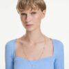 Una Angelic Strandage Crystal Pearl, tăietură rotundă, alb, placat cu aur Una Angelic Strandage Crystal Pearl, tăietură rotundă, alb, placat cu aur