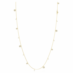 Una Angelic Strandage Crystal Pearl, tăietură rotundă, alb, placat cu aur