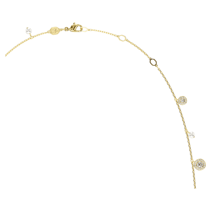 Una Angelic Strandage Crystal Pearl, tăietură rotundă, alb, placat cu aur Una Angelic Strandage Crystal Pearl, tăietură rotundă, alb, placat cu aur