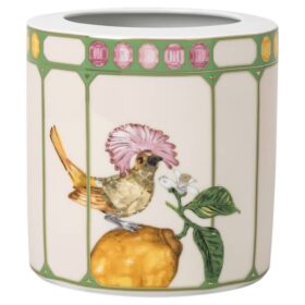Vază Idyllia din porțelan, cu motiv imprimat din cristal, muscar, dimensiune medie, multicoloră