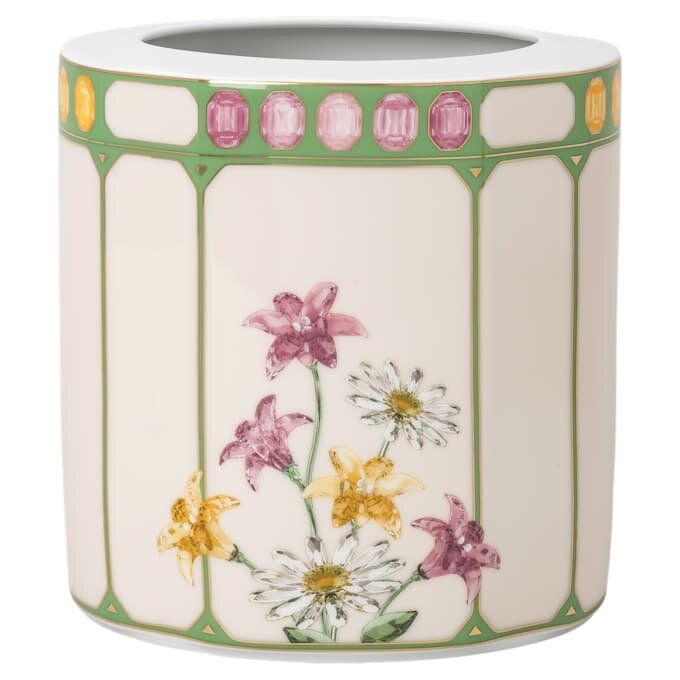 Vază Idyllia din porțelan, cu motiv imprimat din cristal, muscar, dimensiune medie, multicoloră Vază Idyllia din porțelan, cu motiv imprimat din cristal, muscar, dimensiune medie, multicoloră