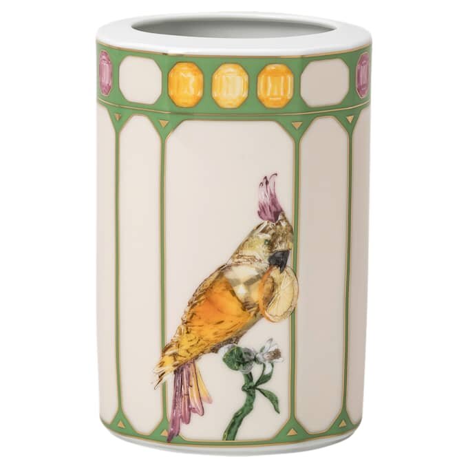 Vază Idyllia din porțelan, cu motiv imprimat în stil cristal, cacadu, mică, multicoloră Vază Idyllia din porțelan, cu motiv imprimat în stil cristal, cacadu, mică, multicoloră