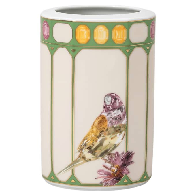 Vază Idyllia din porțelan, cu motiv imprimat în stil cristal, cacadu, mică, multicoloră Vază Idyllia din porțelan, cu motiv imprimat în stil cristal, cacadu, mică, multicoloră
